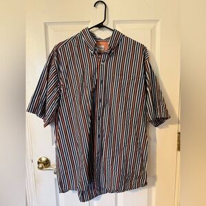 CUTTER & BUCK Striped Short Sleeve Button-Up Shirt